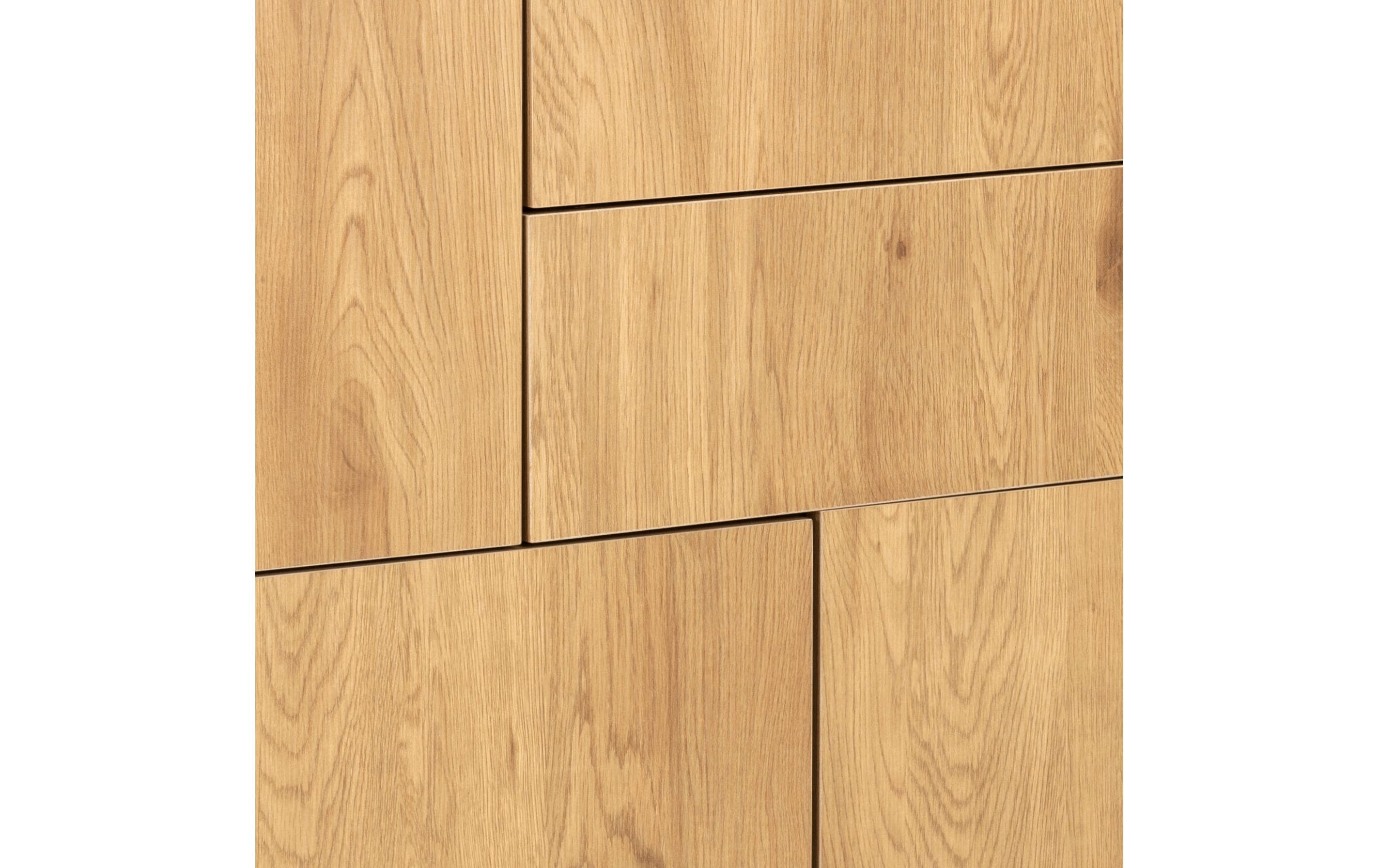 Kommode Seaford 80 x 40 x 103 cm, Nature/Schwarz<br>Sideboard