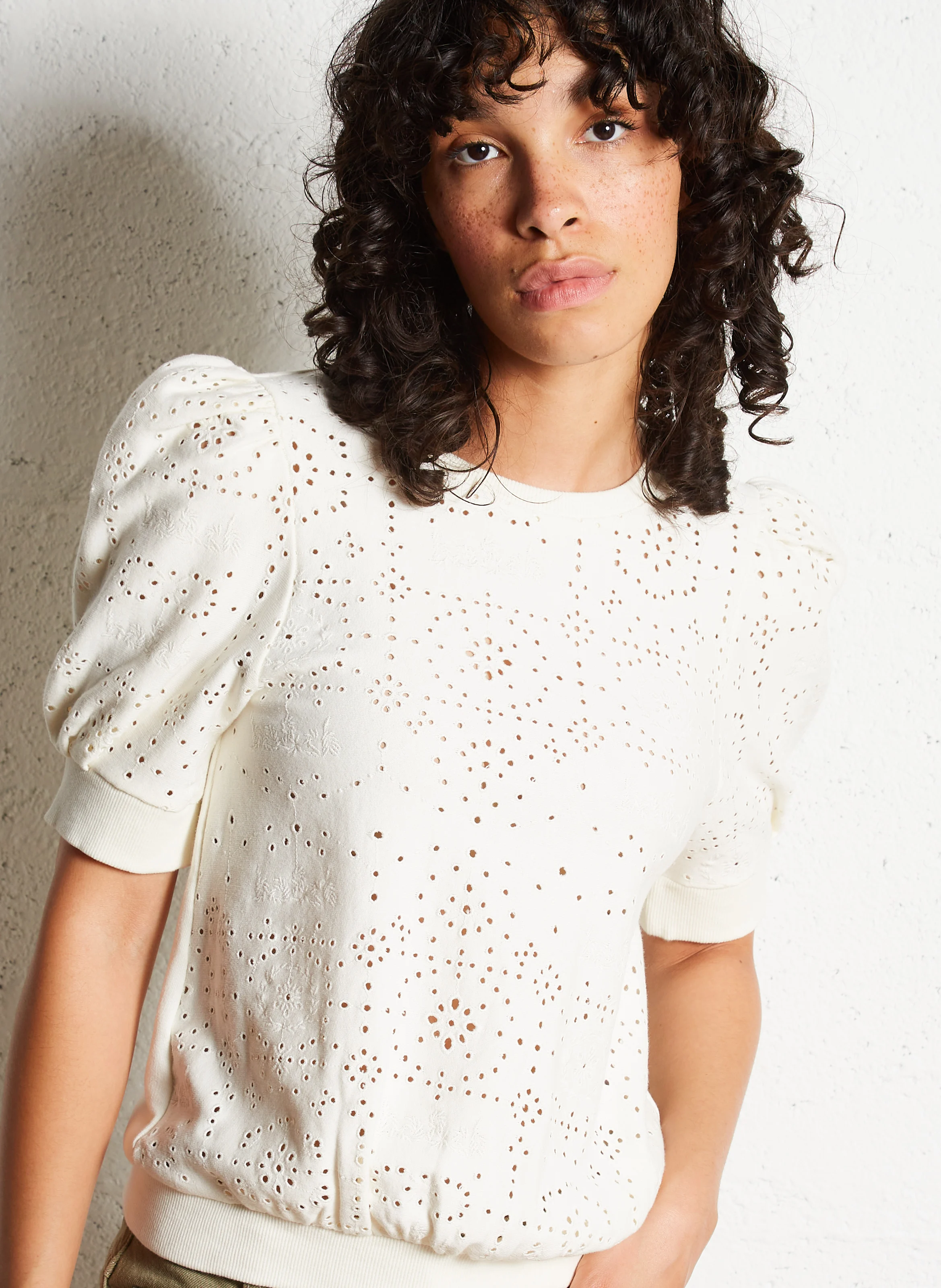 LAEL - Tee-shirt col rond en coton | Beige