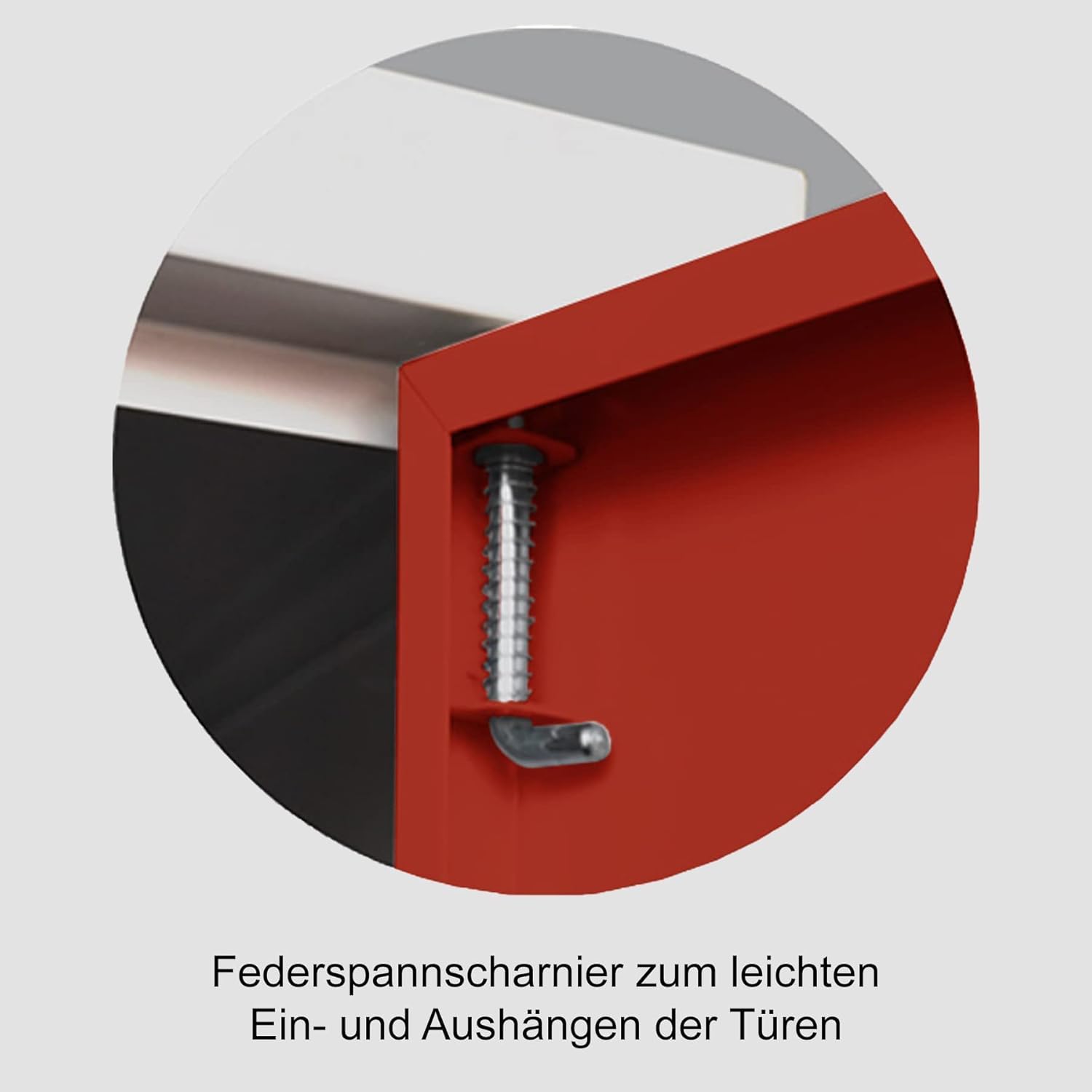 Schrank & Stuhl Spind – Metallspind mit 4 x 2 Abteilen in 195 x 117 x 50 cm, Schließfachschrank mit Zylinderschlössern, Lieferung komplett montiert, Grau/Rot