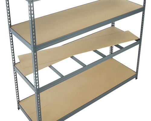Robuuste stellingkast Robus 400 grijs 180x180x60 cm 4 houten planken draagvermogen 1600 kg