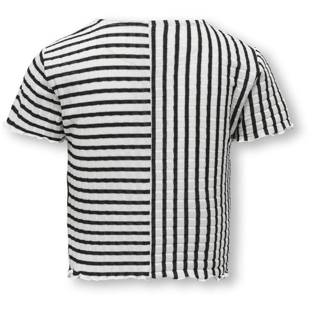 Køb kids ONLY Cloud Dancer Black Georgina Striped Frill Top