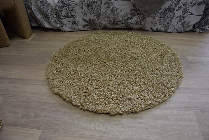 Tapis toucher bouclette beige Ø90 x ep.3cm