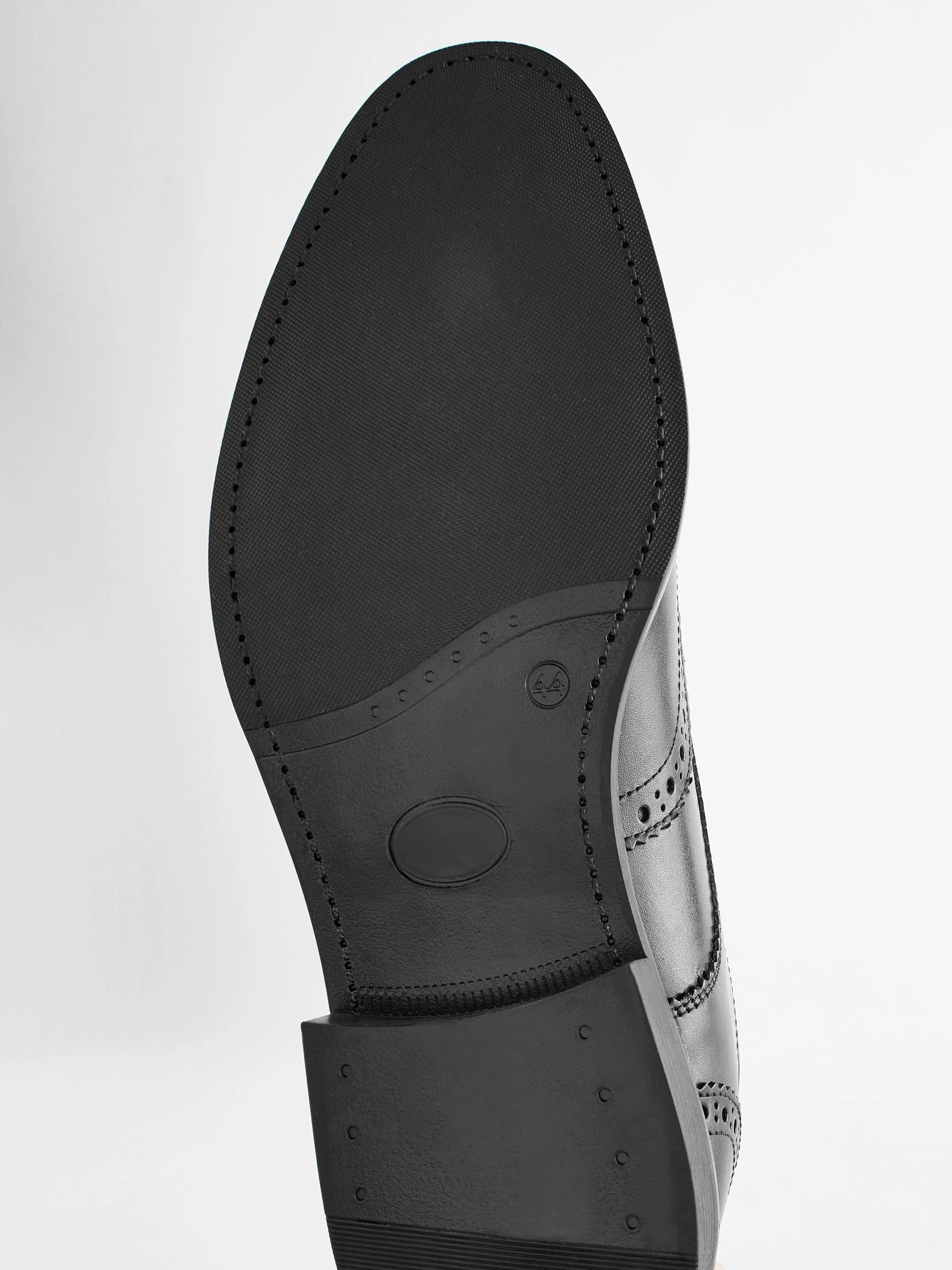 Zwart - Wijde pasvorm - Leren derby-brogues