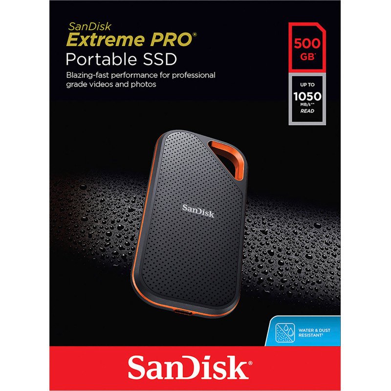 Sandisk Extreme Pro disque SSD externe 500 Go - Usb 3.2 (USB-C) Noir
