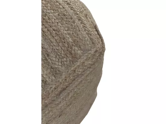 Pouf en jute bouffant naturel, noix de coco et coton 40x40x40 cm
