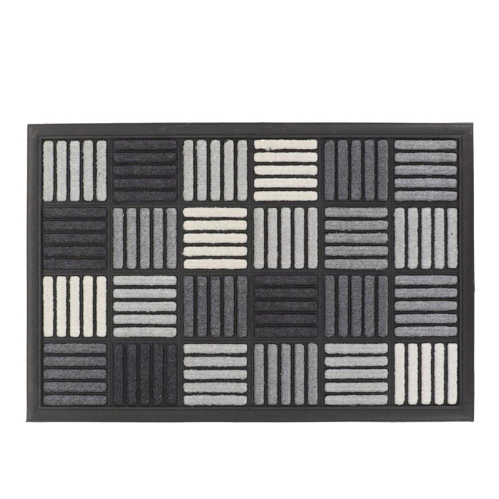 NO MARK Tapis Extérieur Imprimé Gris Luance 60x40cm Carreaux