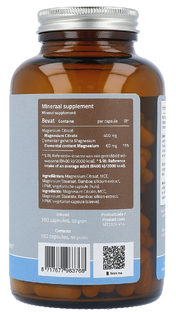 Mattisson HealthStyle Magnesium Citraat 60 mg Elementair Magnesium Capsules 180VCP