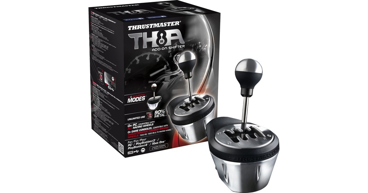 ThrustmasterTH8A Add-On gaming shifter  (Zwart/zilver, Pc, PS5, PS4, Xbox Series X|S, Xbox One)
