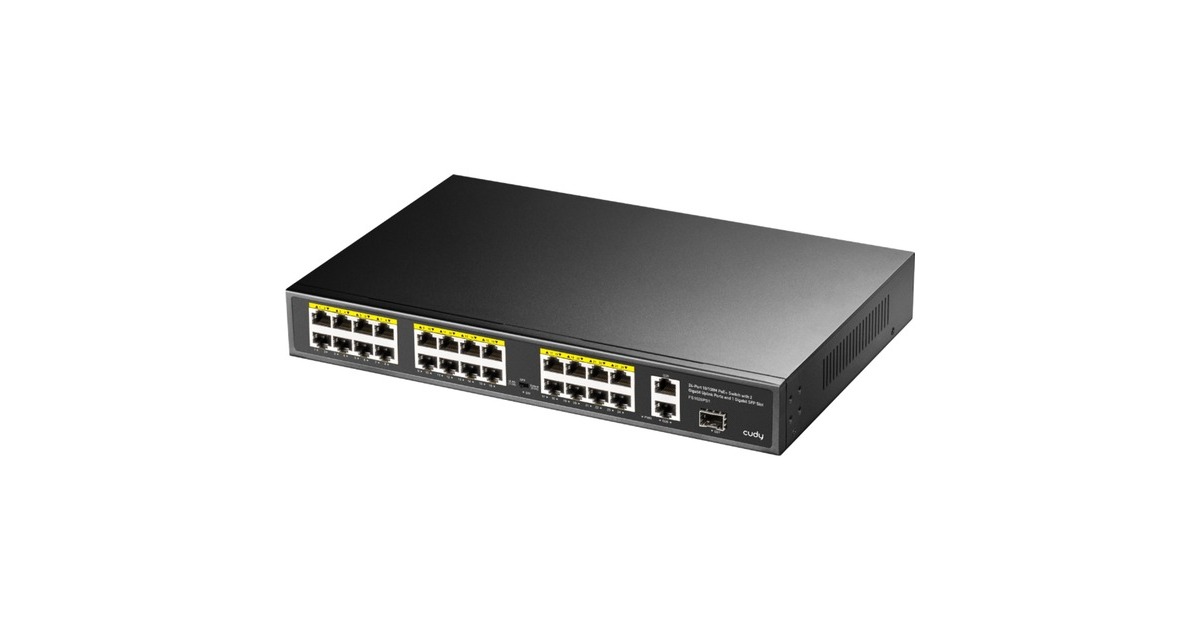 Cudy24-Port 10/100M PoE+ Switch  (Zwart)