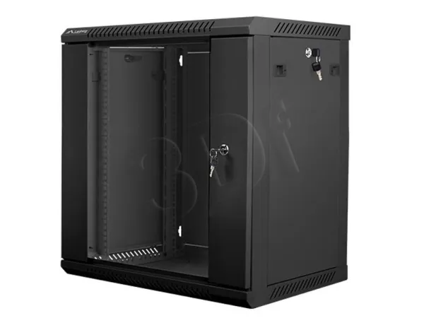 Lanberg - Rack kabinet - vægmonterbar - sort, RAL 9004 - 12U - 19