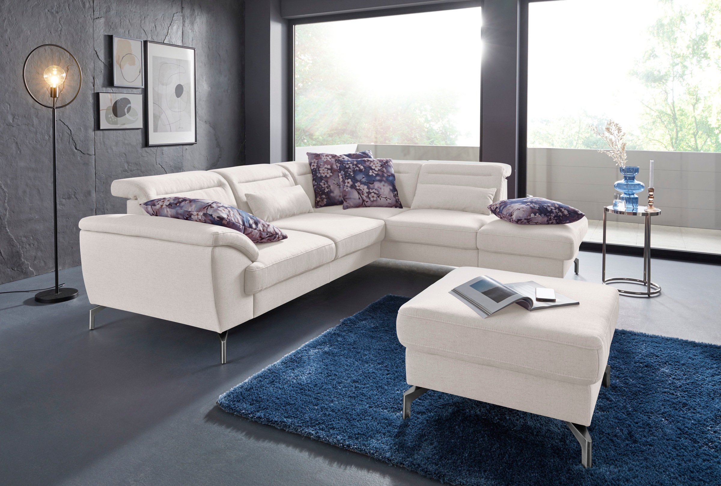 sit&more Hocker »Percy« Fusshöhe 15cm, wahlweise mit unterschiedlichen Fussfarben