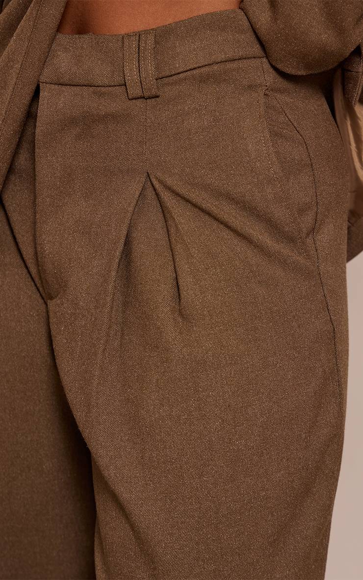 Taupe Pantalon Droit Taille Haute Ajusté Shape