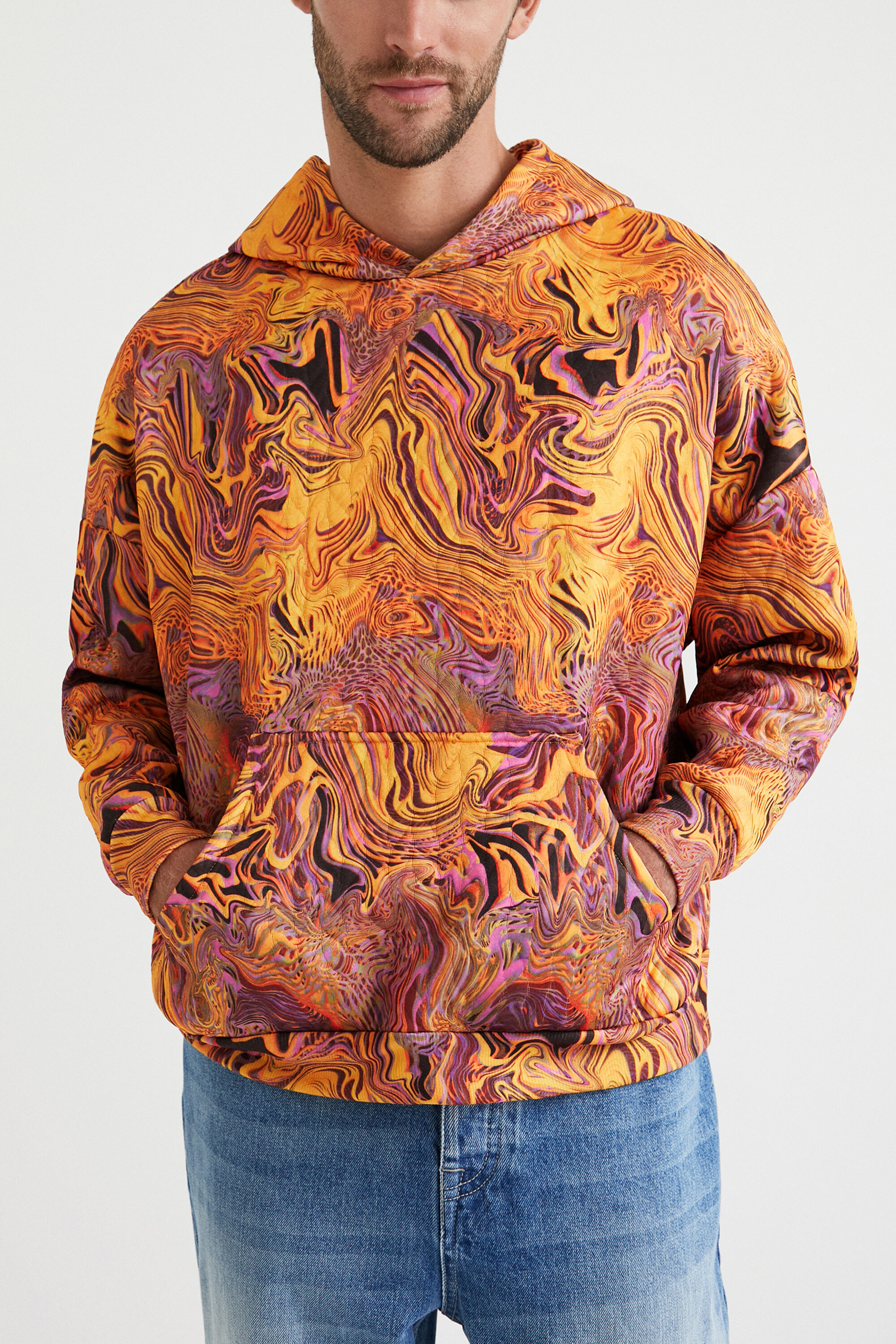 Sweat-shirt unisexe effet marbré