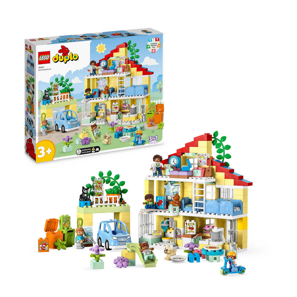 Town 3-in-1 Familiehuis Speelgoed Poppenhuis voor 3+ Jarigen 10994