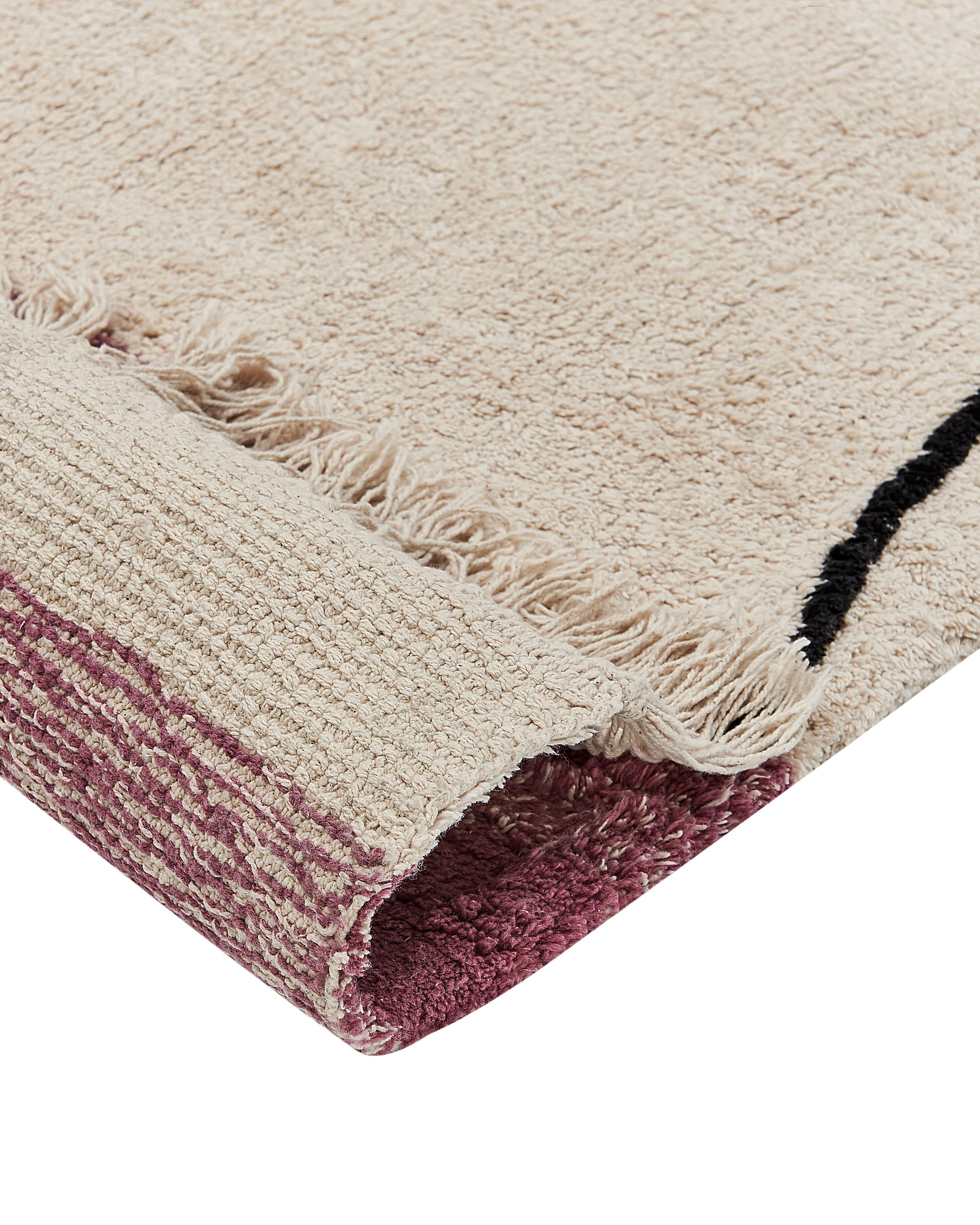 Vloerkleed AFSAR Lichtbeige 160 x 230 cm Katoen