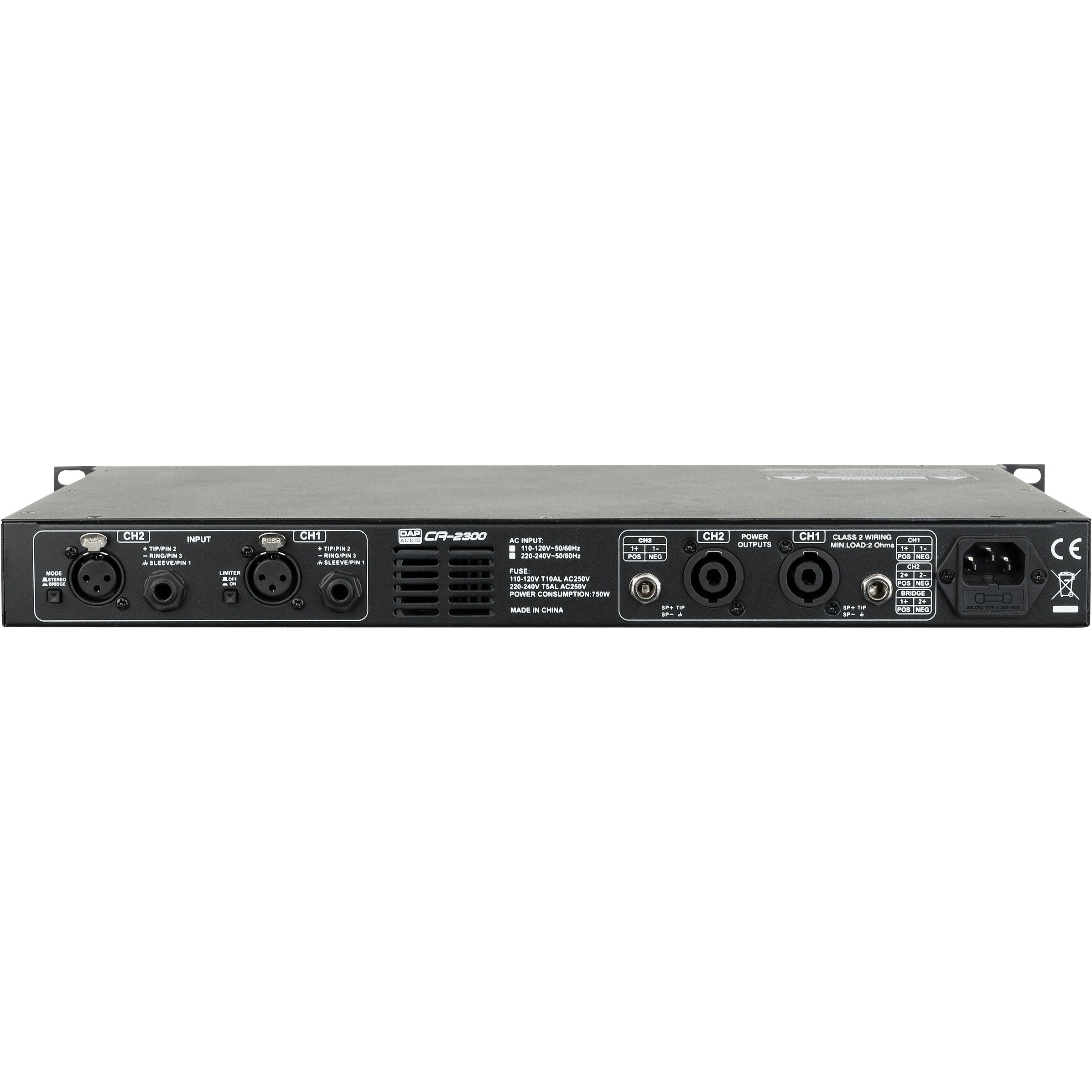 DAP CA-2300 klasse D versterker 2x 200 Watt 8 ohm