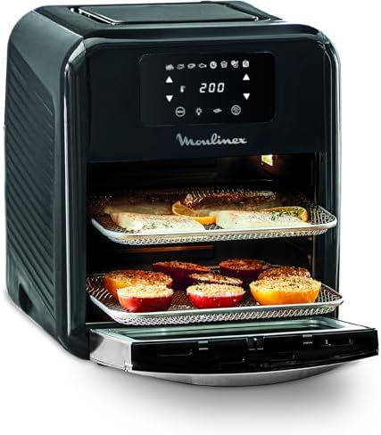 Moulinex Easy Fry air fryer, multicuiseur et four, 15 L, 9 programmes, friteuse sans huile, 3 niveaux de cuisson, compact, extra crisp, noir, AL556DF0, Acier Inoxydable : Cuisine et Maison