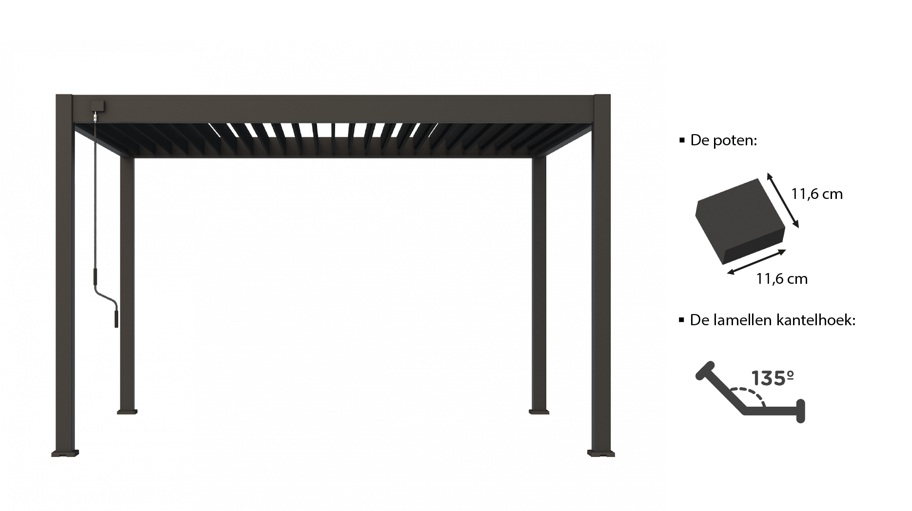Novum ORION 300 x 400 cm Terrasoverkapping - Black