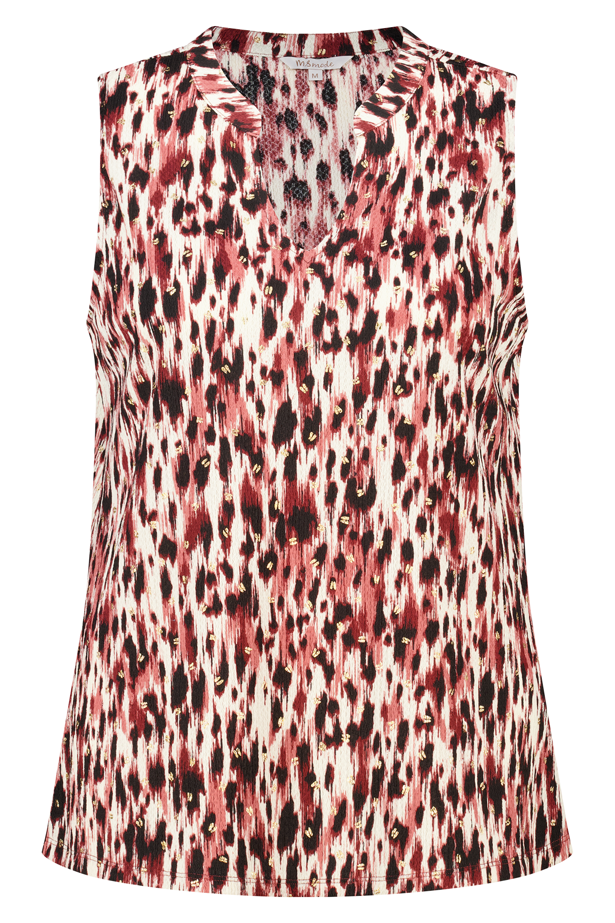 Mouwloze top met print Multi Bessen rood