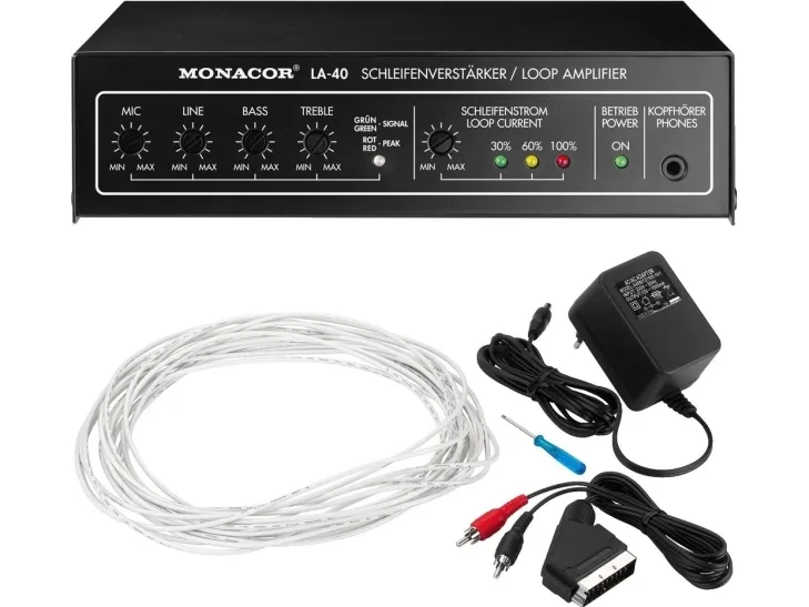 Monacor Loop Amplificatore (LA-40), 0,44%, Klemmeterminaler, 175 mm, 102 mm, 45 mm, 510 g