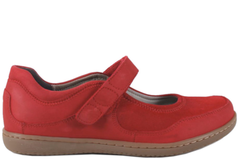 NEW FEET RØD BALLERINA I NUBUCK