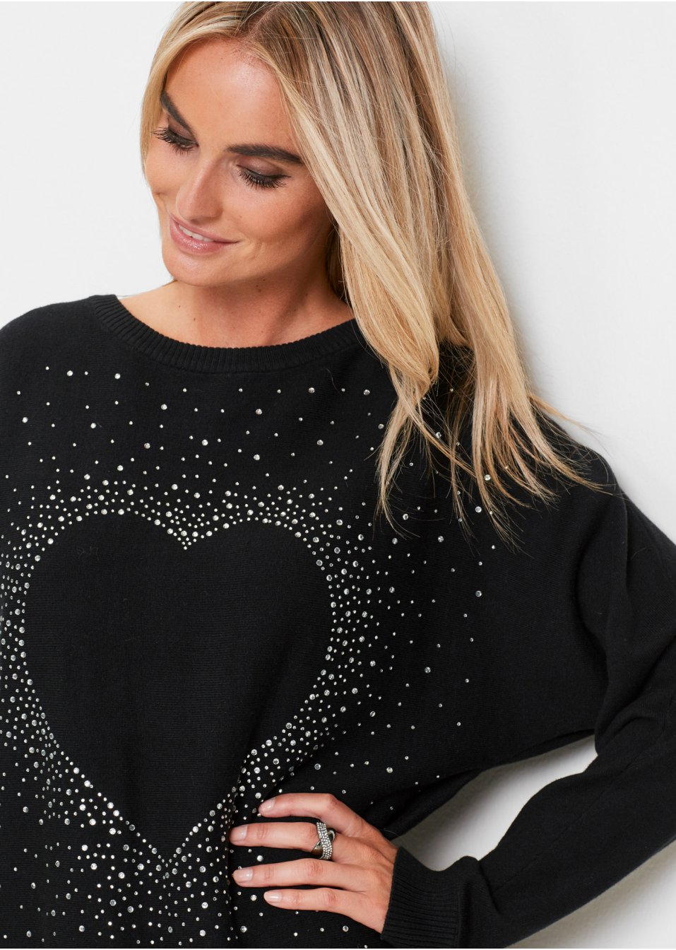 Pull uni avec strass
