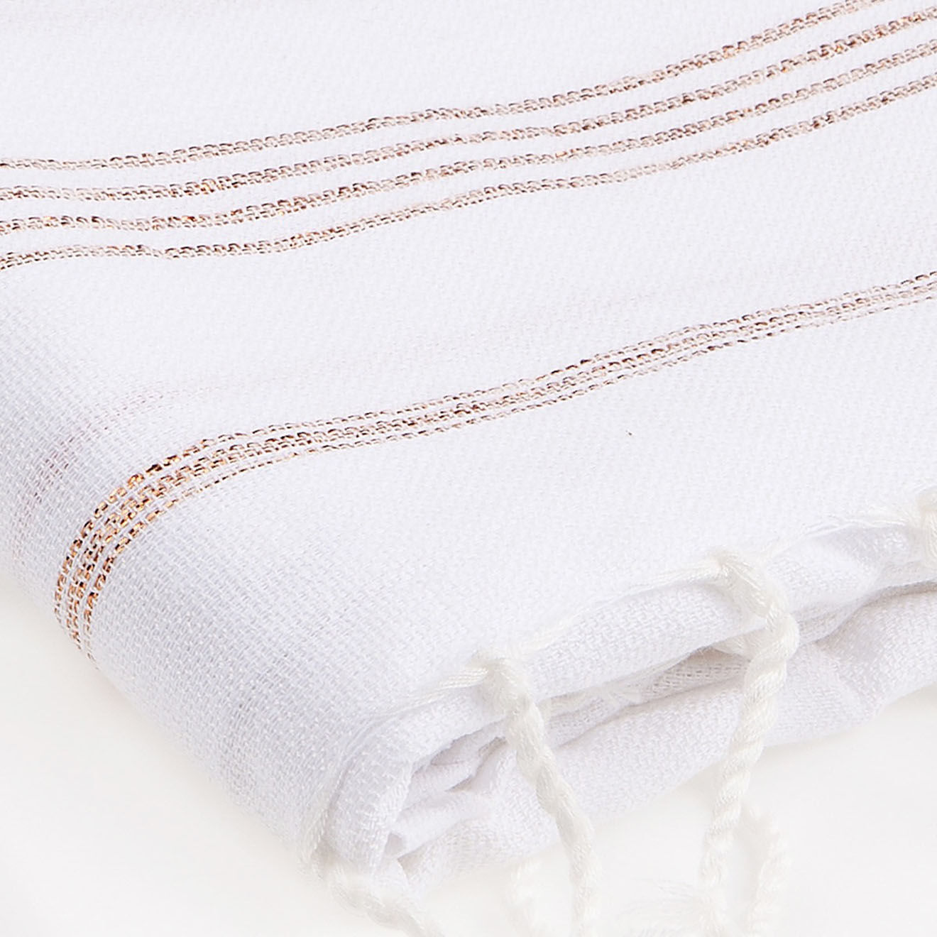 Febronie Fouta Lurex Mykonos blanc/cuivre - 100x200 cm