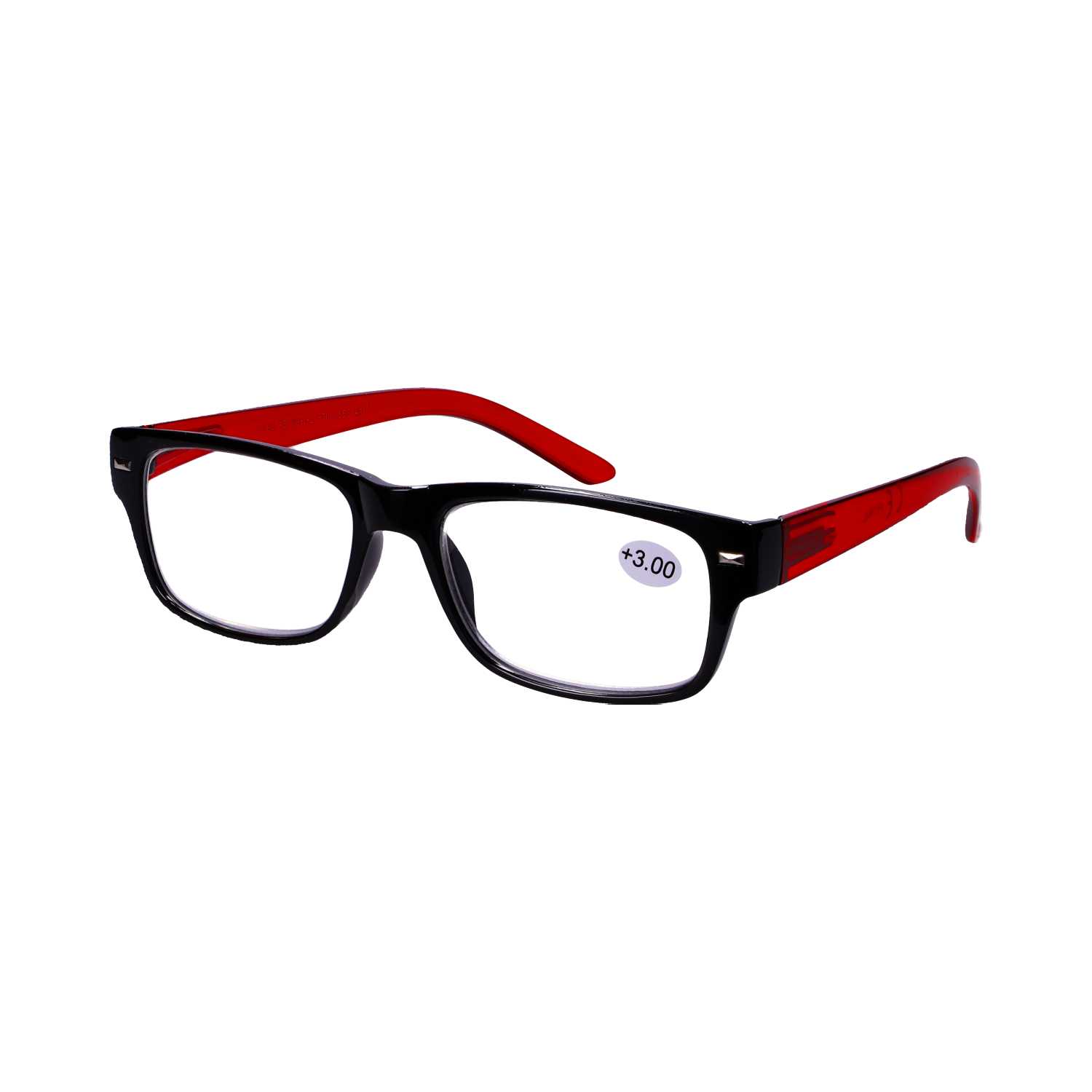Star Optic Lesehilfe MD2 aus Kunststoff +3,0 Dioptrien schwarz/rot