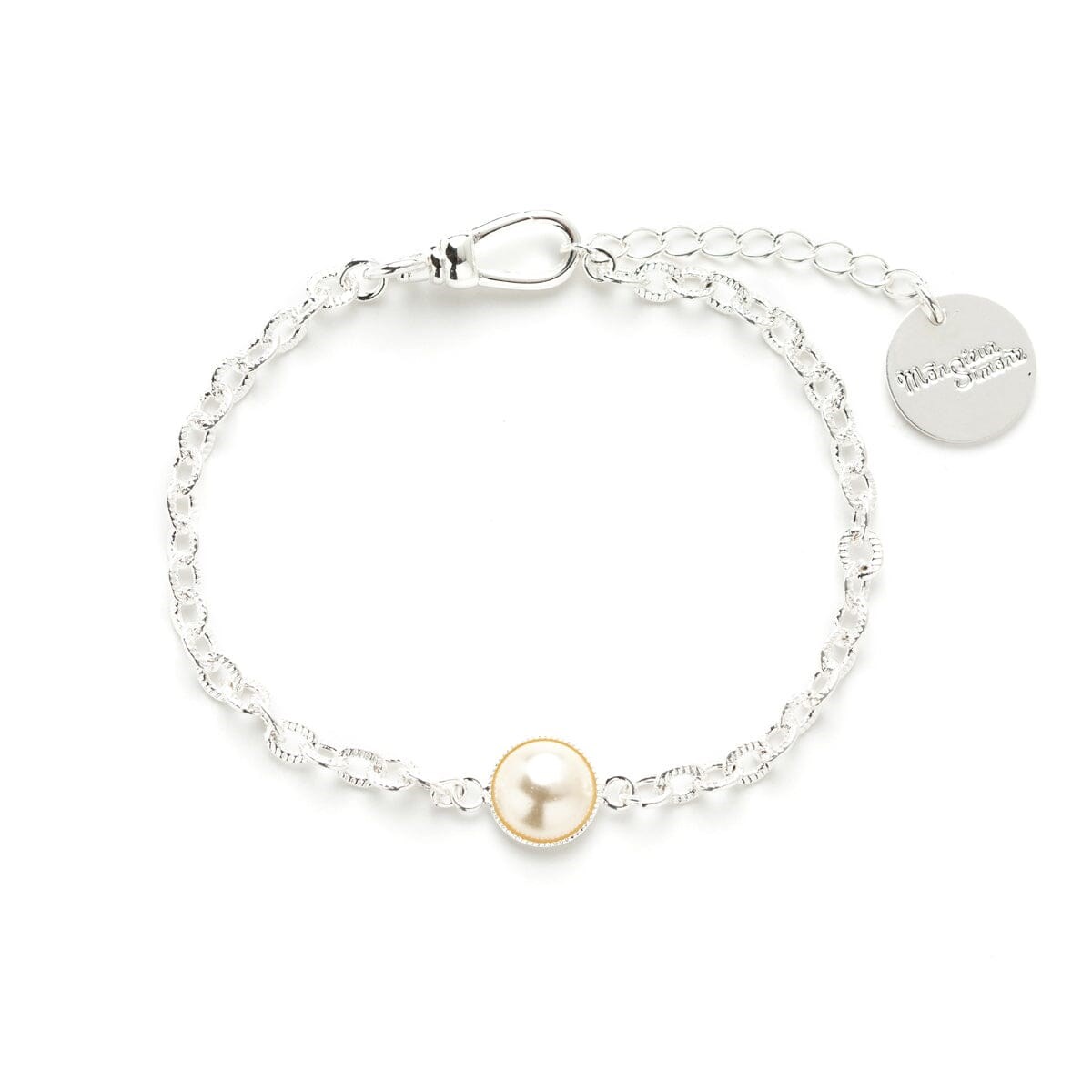 mini bracelet perle  plaqué argent - NÉLYA