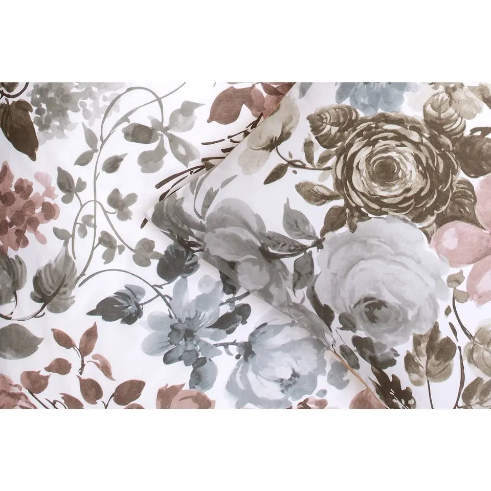Dekbedovertrek Nova bloemen - wit/roze - 140x200/220 cm