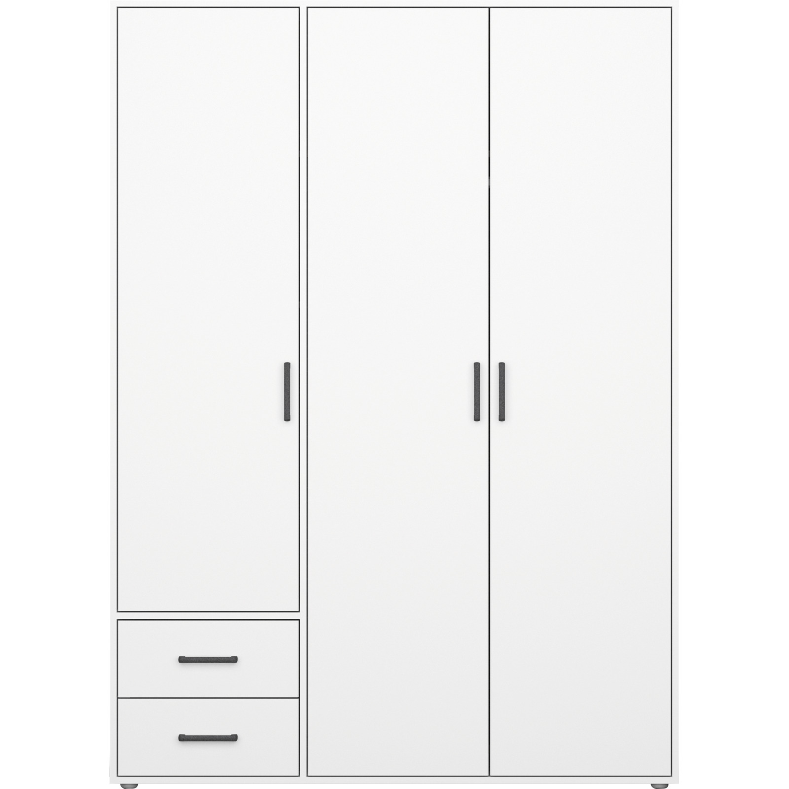 Drehtürenschrank Voyager Dekor 140 x 194 x 53 cm weiss / weiss