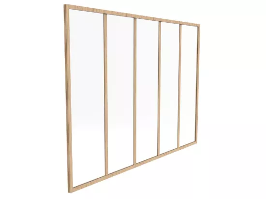 Verrière atelier en aluminium thermolaqué - 150 x 105 cm - Naturel clair - BAYVIEW