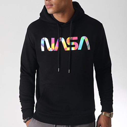 Sweat Capuche Iridescent Worm Logo Noir