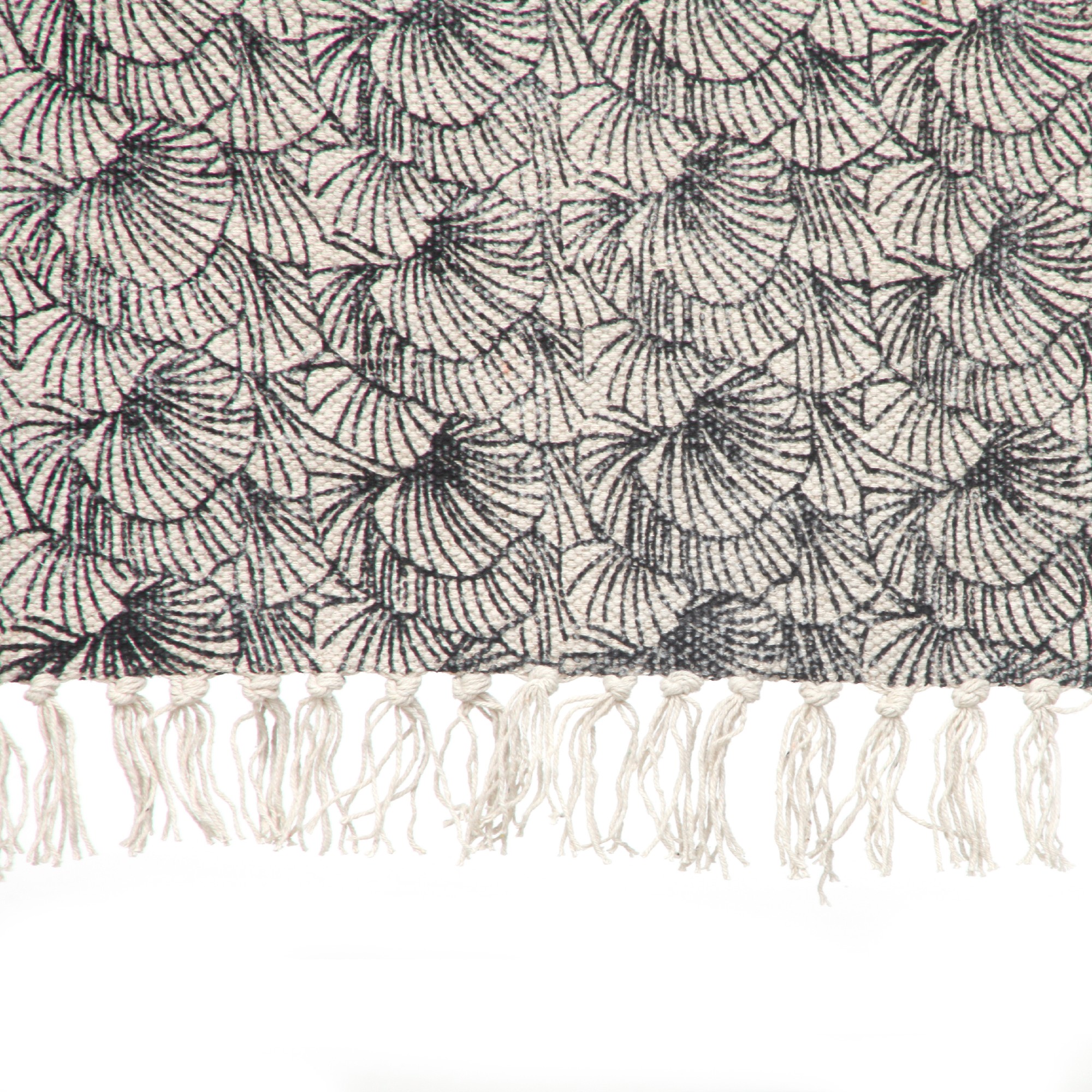 Teppich 'Mandana', handbedruckt, schwarz, weiß, T 140 cm, B 200 cm von fischer's lagerhaus