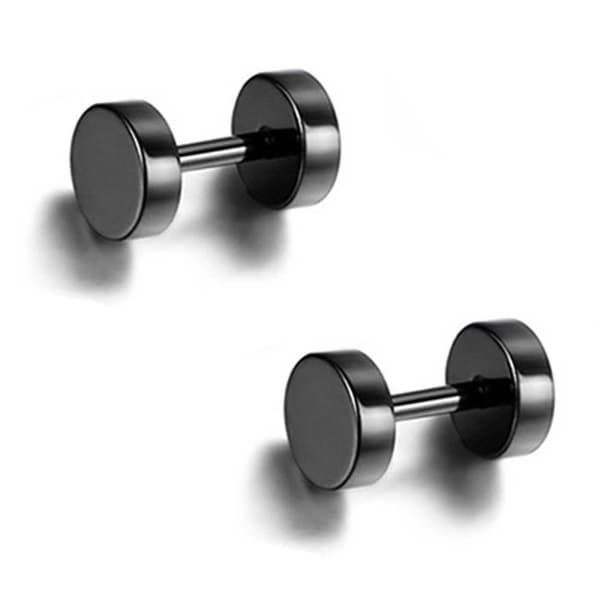 2 -pakk svart falsk plugg falske strekkørring piercing smykker - 6mm