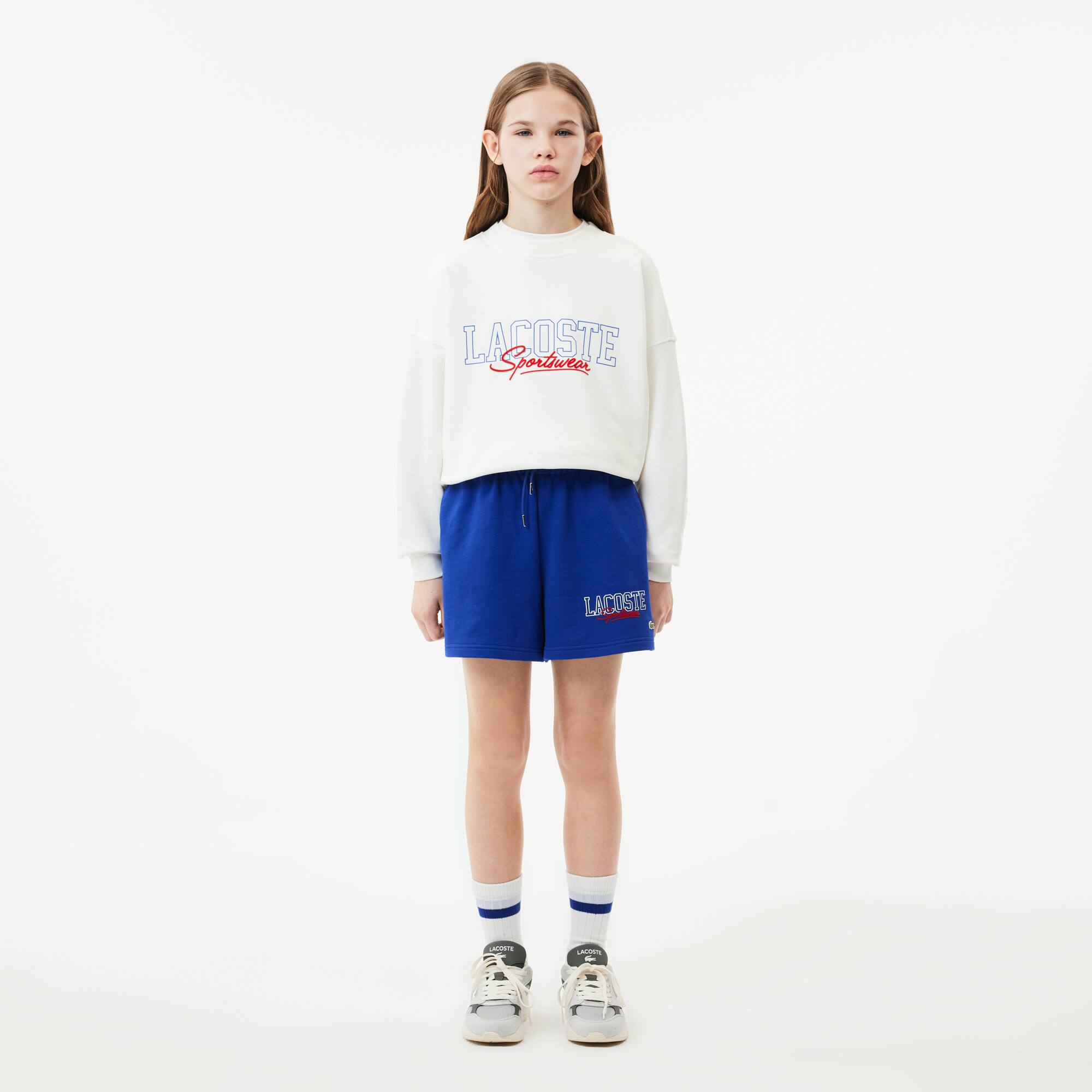 Shorts aus Fleece mit Logo Hosen & Kleider - Blau - Lacoste - Mädchen