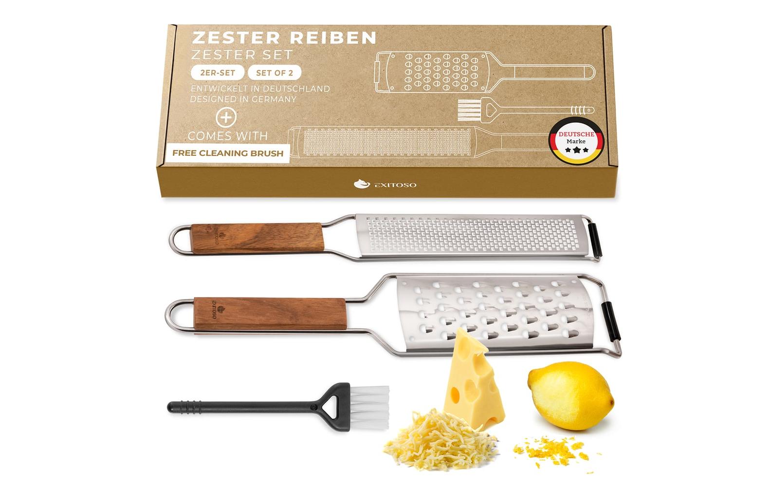 Küchenreibe mit Holzgriff BraunZesterreibe 2er Set
