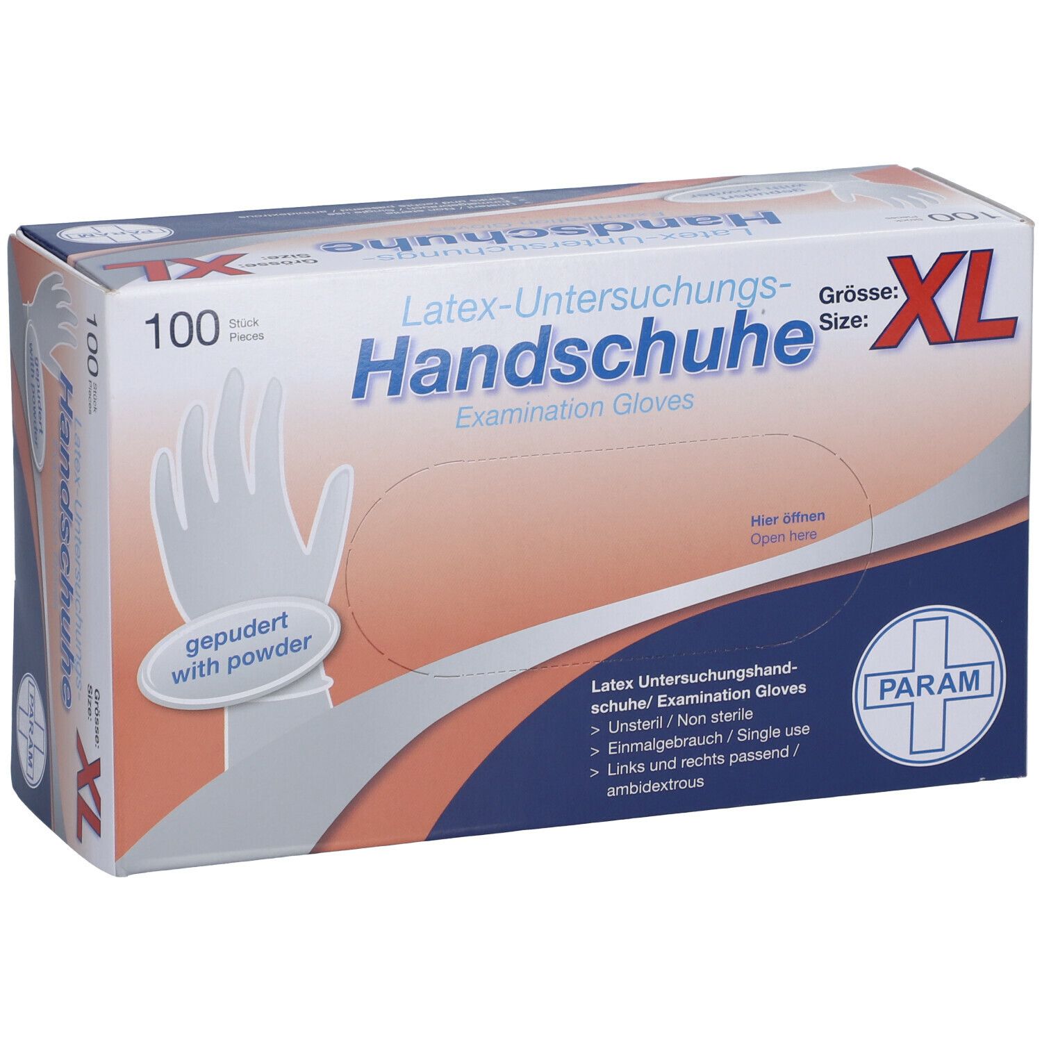 HANDSCHUHE Einmal Latex gepudert XL