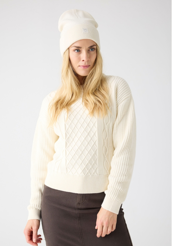 Knowledge Cotton Apparel Strickpullover Crew Neck Egret