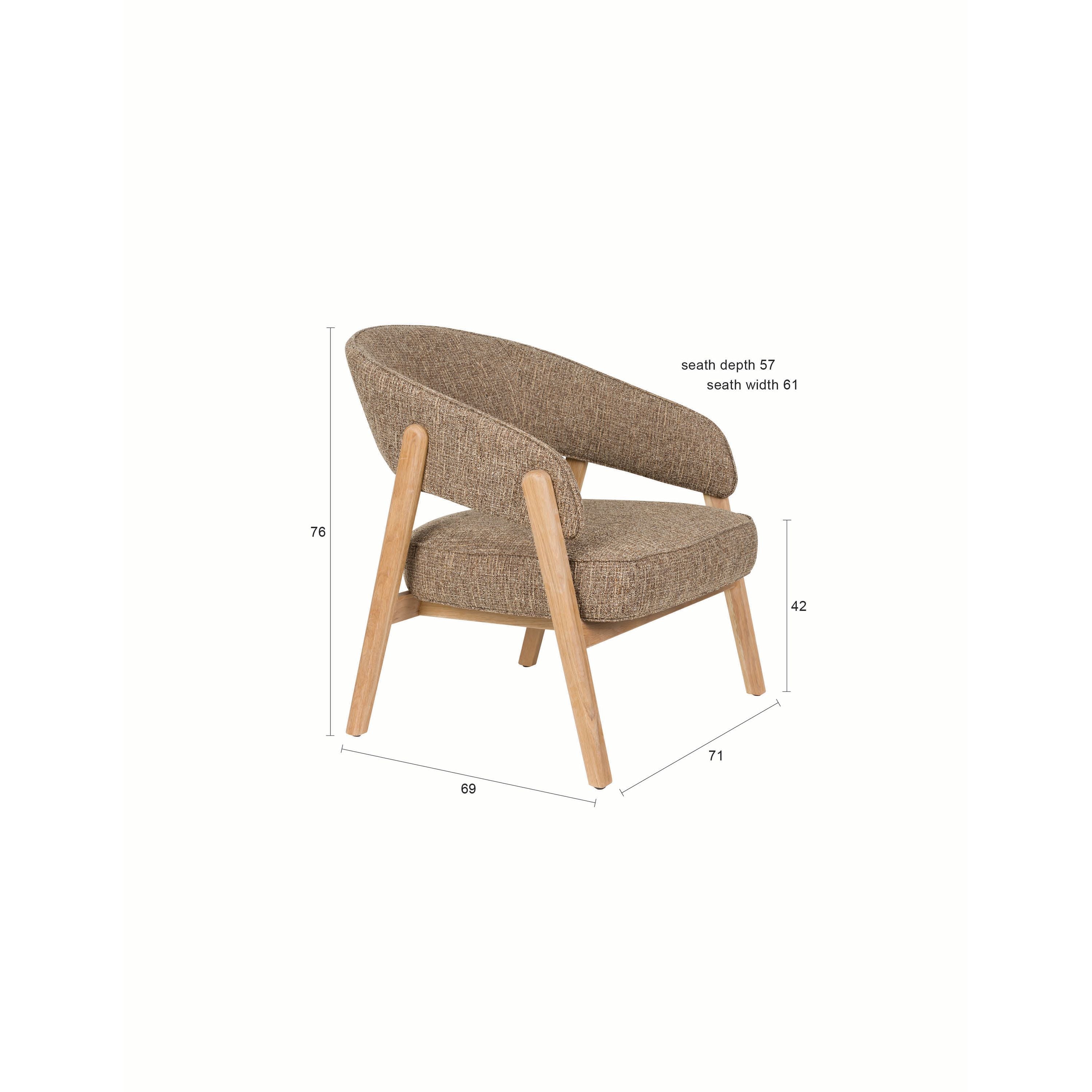 Zuiver Bright Fauteuil Bruin