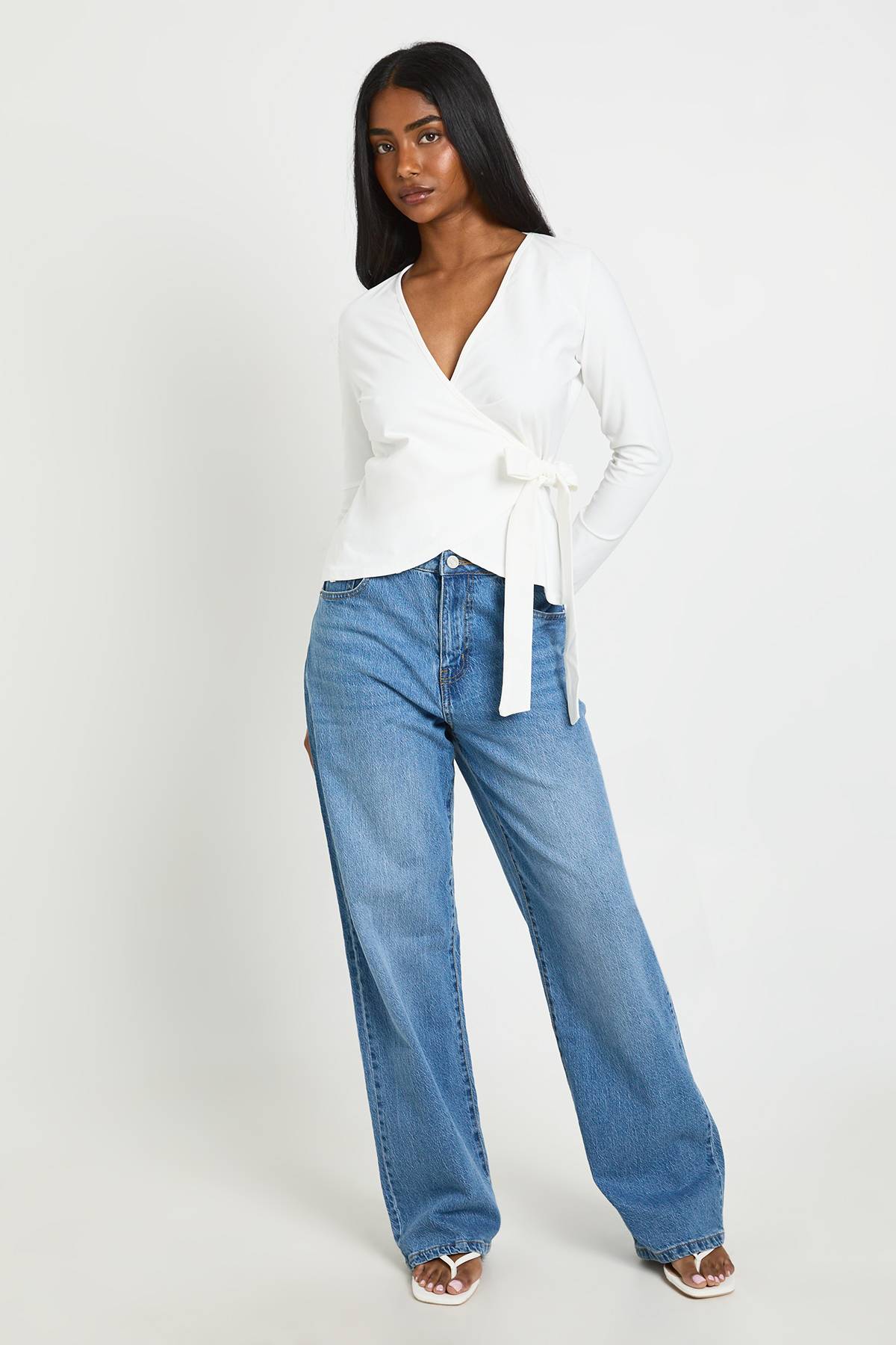 boohoo Haut Cache-cœur Avec Lien À Nouer À La Taille