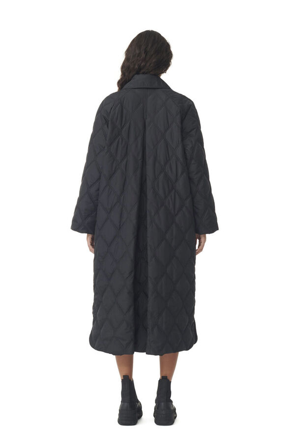 Ganni Ripstop Quilt Coat Black
