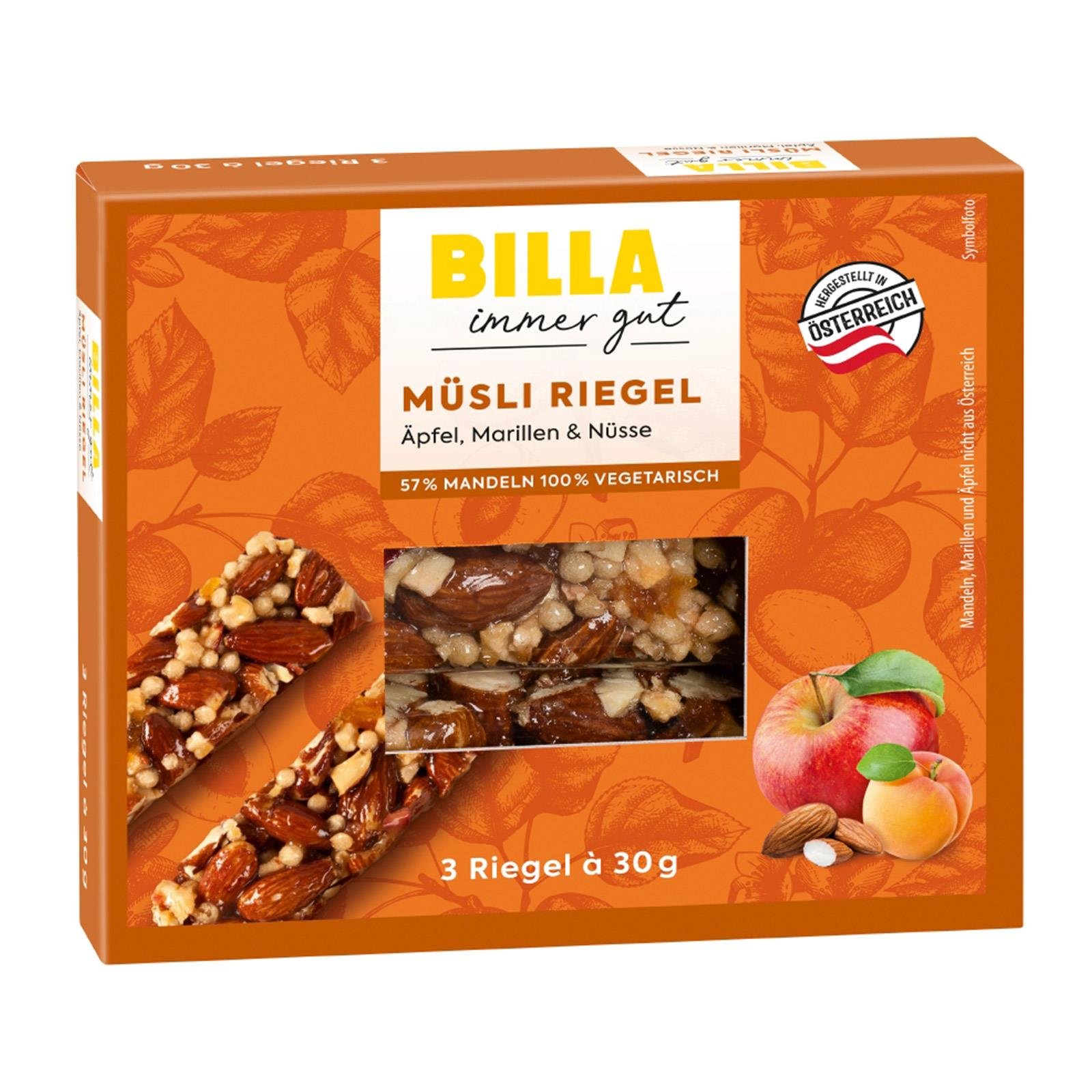 BILLA Marille-Apfel Nussriegel