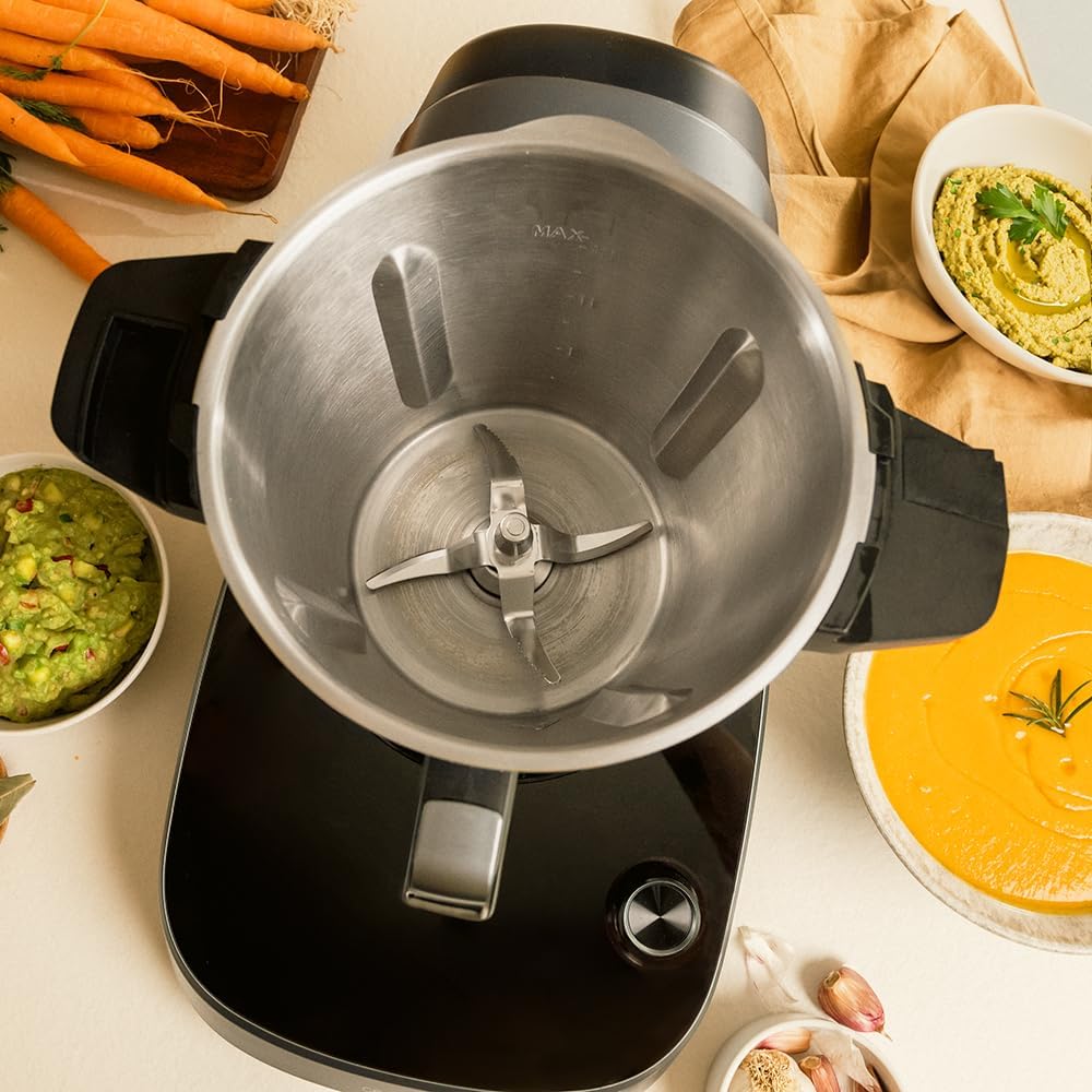 Cecotec Robot de Cuisine Multifonction avec Distributeur d'Aliments Mambo CooKing Total Gourmet. 2200 W, 45 Fonctions, Recettes Guidées, Récipient Unique 5L, Récipient Victory 5L, Accessoires : Cuisine et Maison