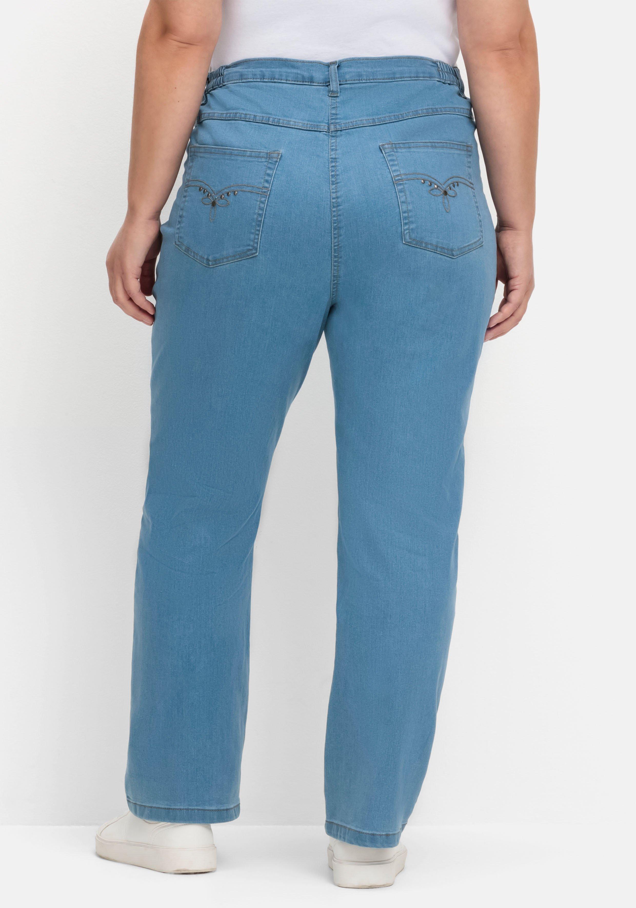 Gerade Jeans mit seitlichem Stretchbund