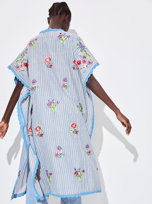 Caftan bordado com miçangas - Multicor