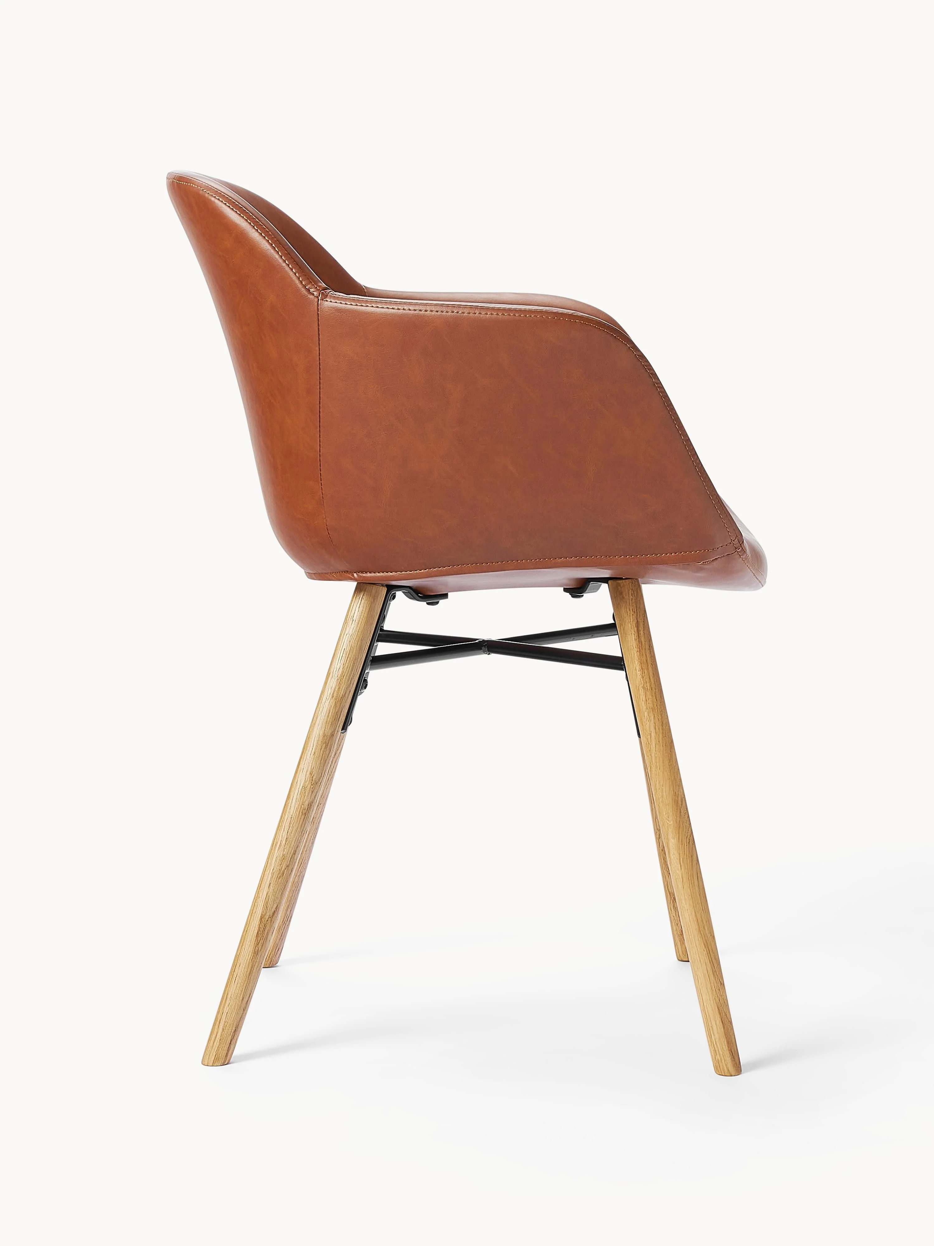 Kunstleren fauteuil Fiji met smalle zitvlak