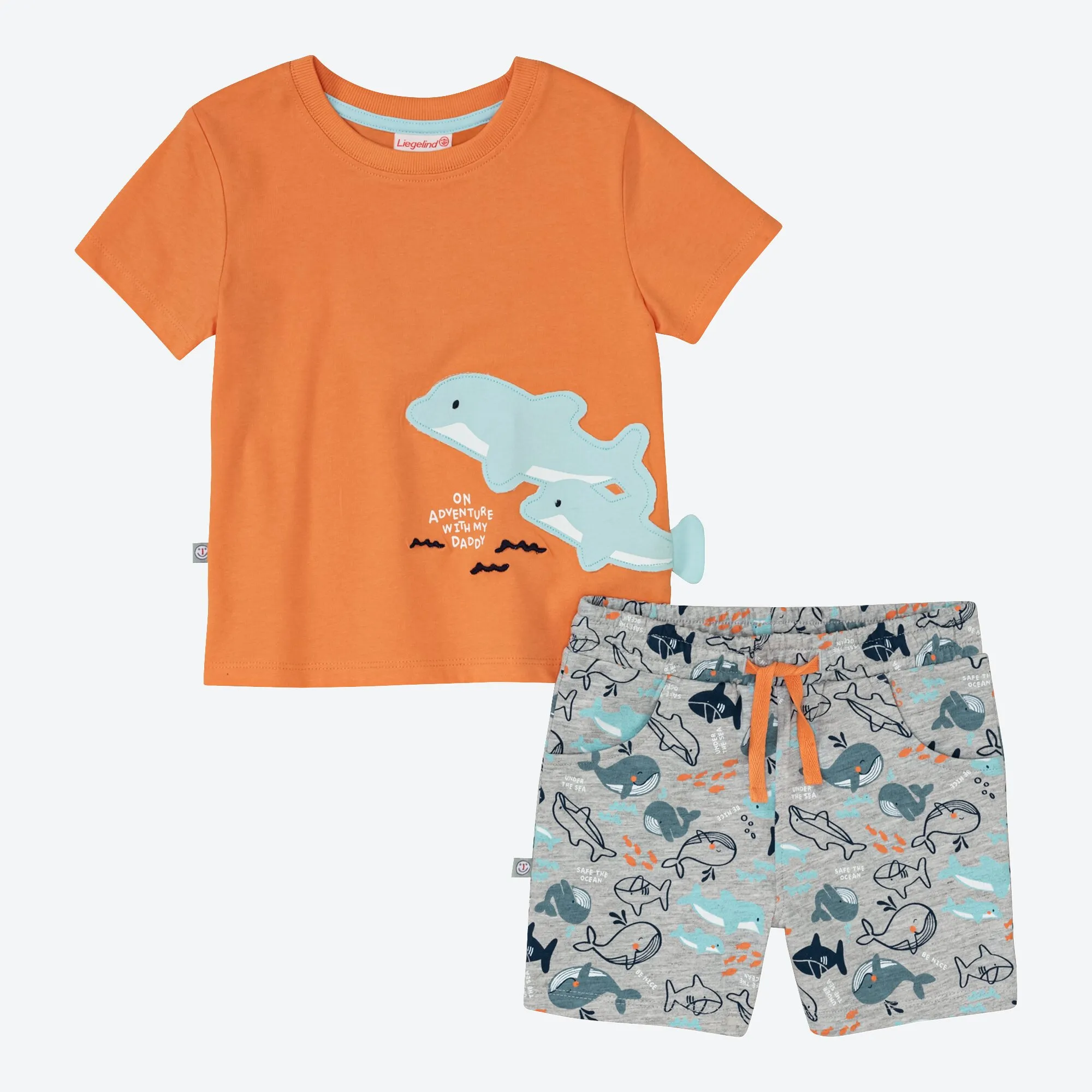 Baby-Jungen-Set mit Delfin-Applikation, 2-teilig