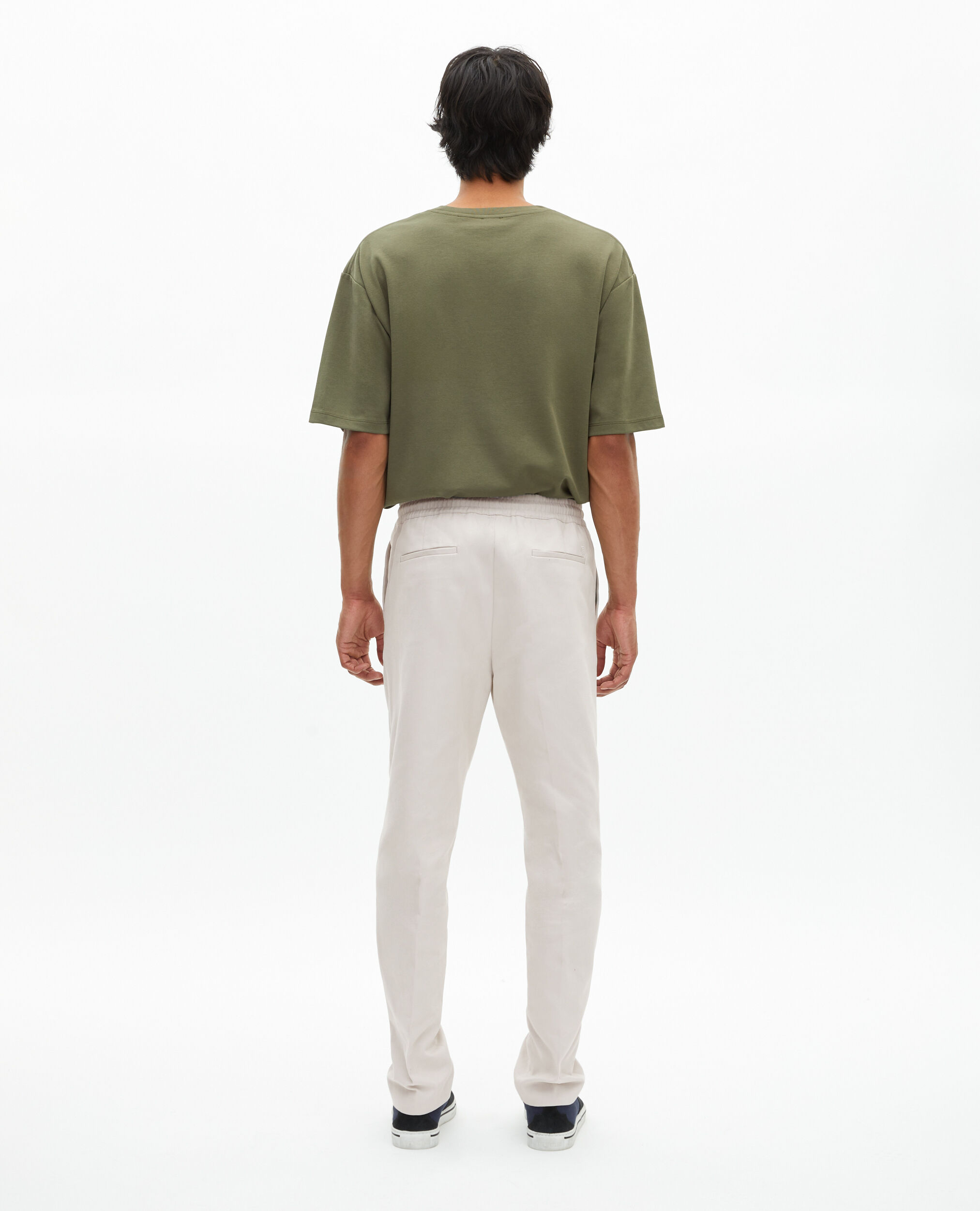 Pantalon droit en coton gris pâle