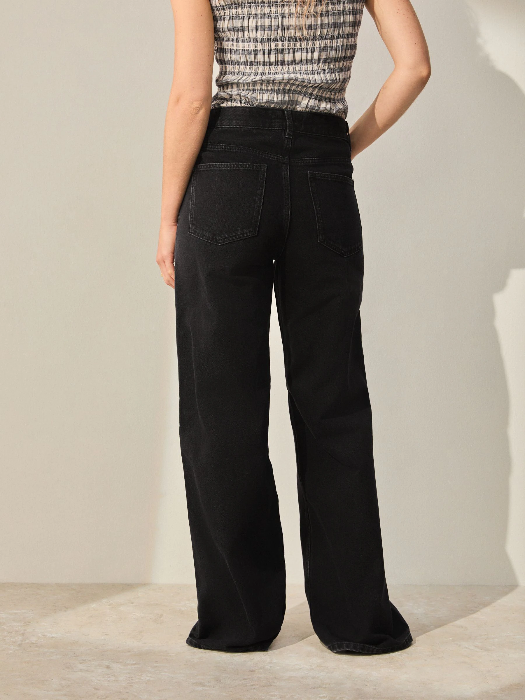 Zwart - Jeans met wijde pijpen